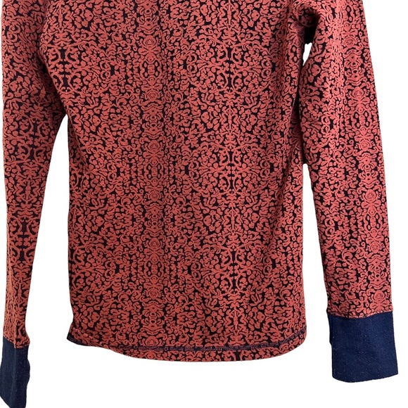 Kavu Long Sleeve Button Pullover Paisely Orange Blue Size Small - Picture 6 of 10